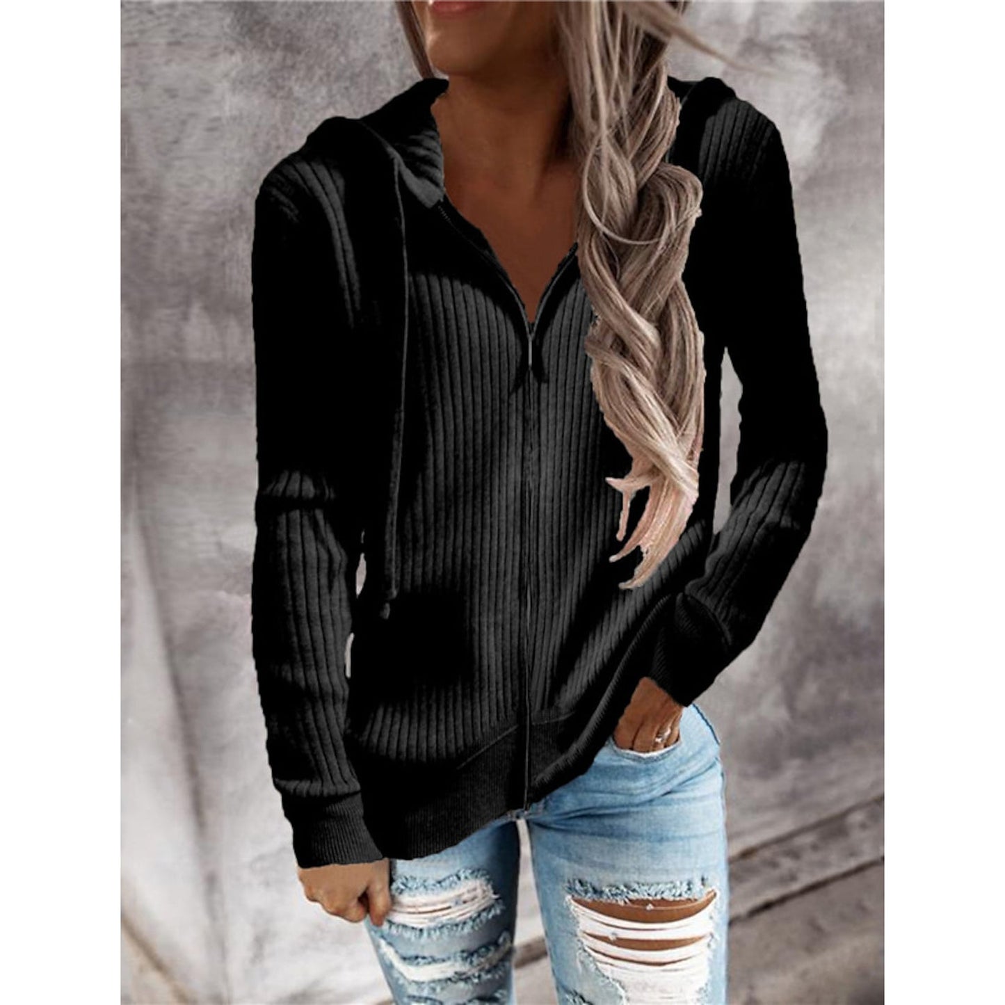 Women's Casual Zip Hoodied Jacket