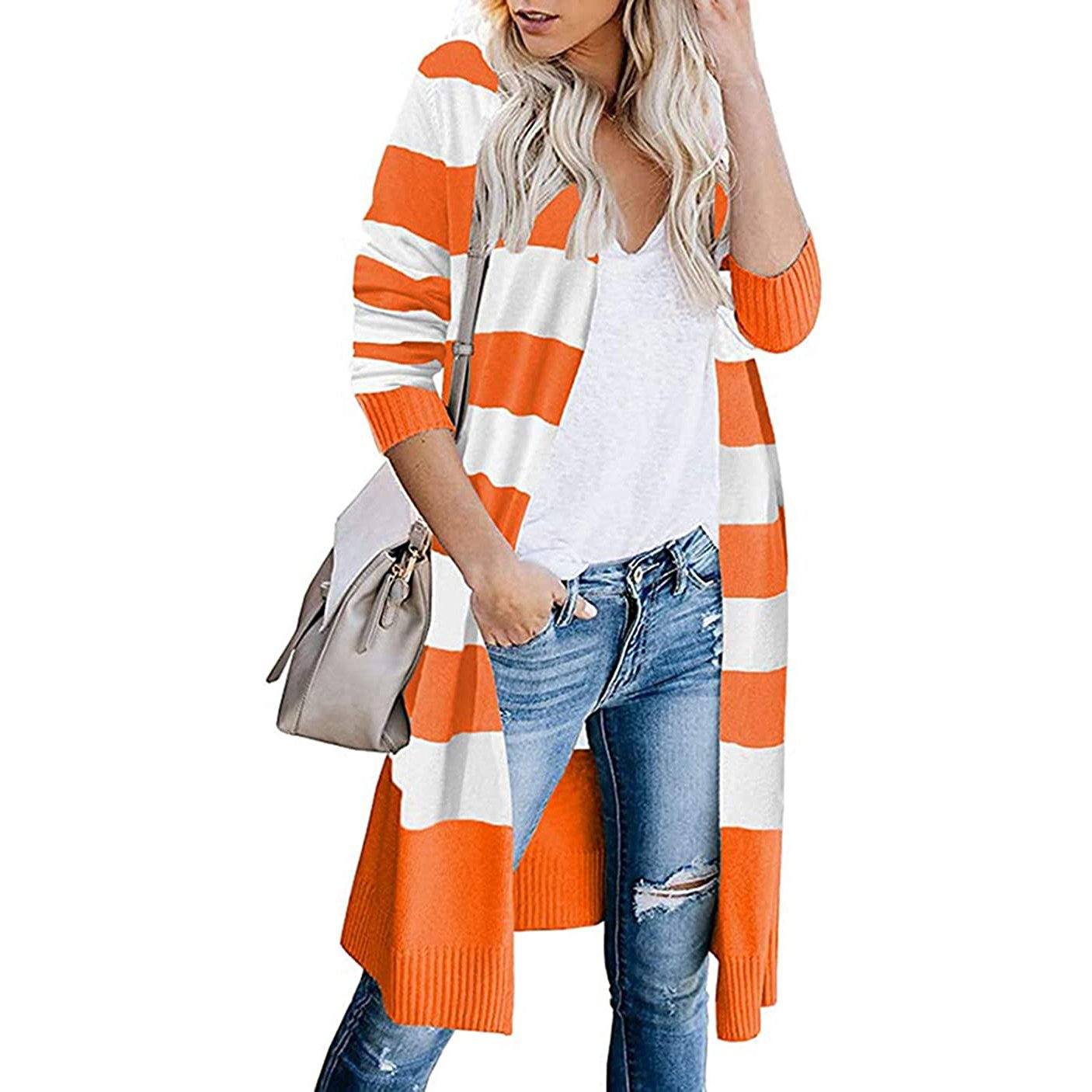 Women’s Open Front Long Cardigan Long Sleeves Lightweight Knit Fall Sweater