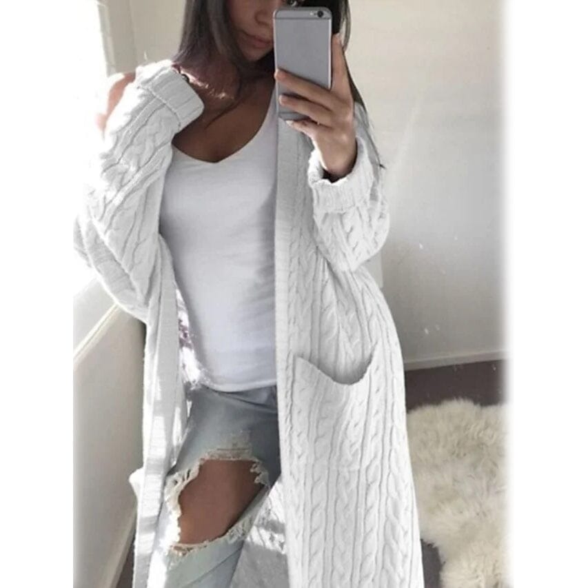 Women's Pocket Knitted Cardigan Sweater