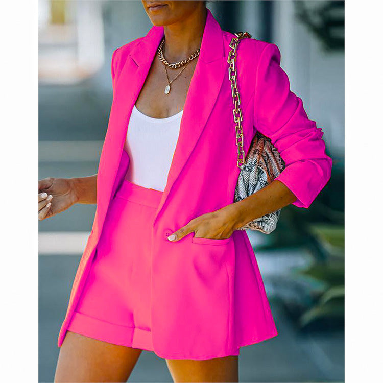 2-Piece: Women's Basic Shirt Collar Blazer