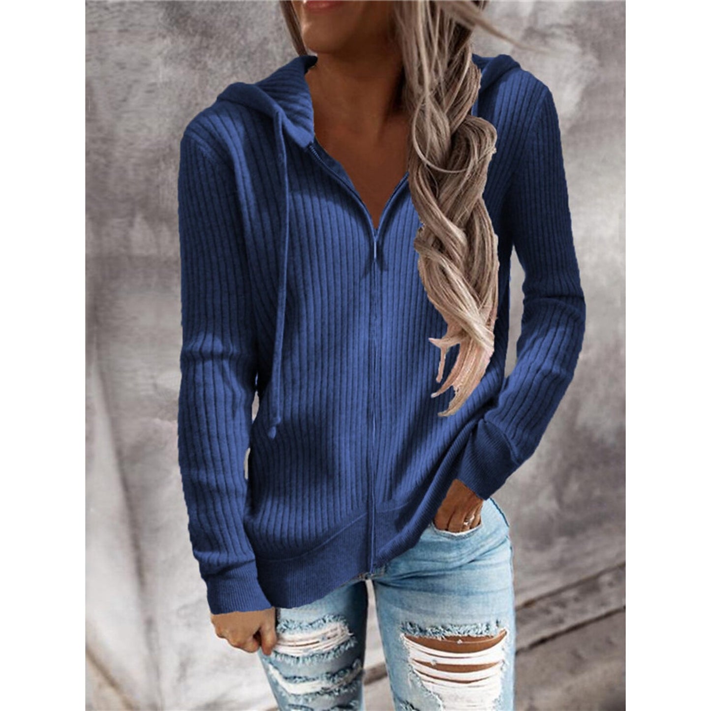 Women's Casual Zip Hoodied Jacket