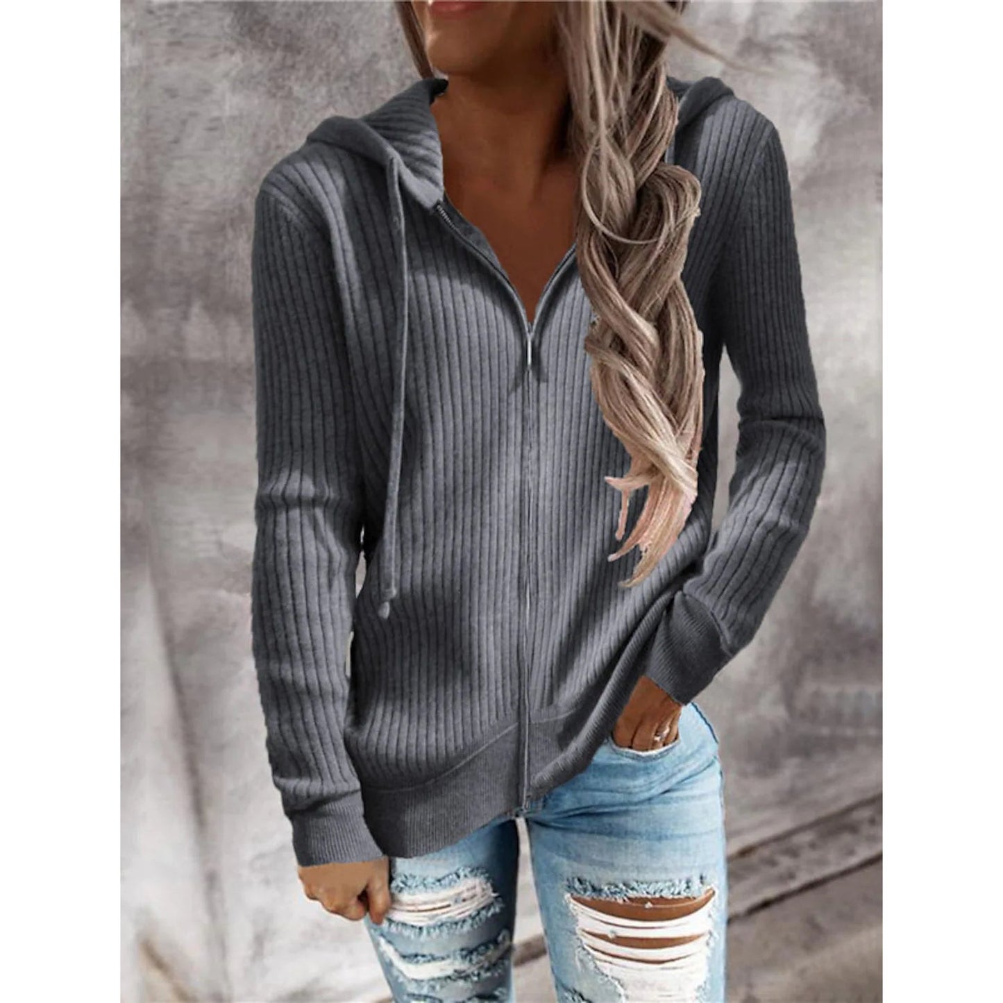 Women's Casual Zip Hoodied Jacket