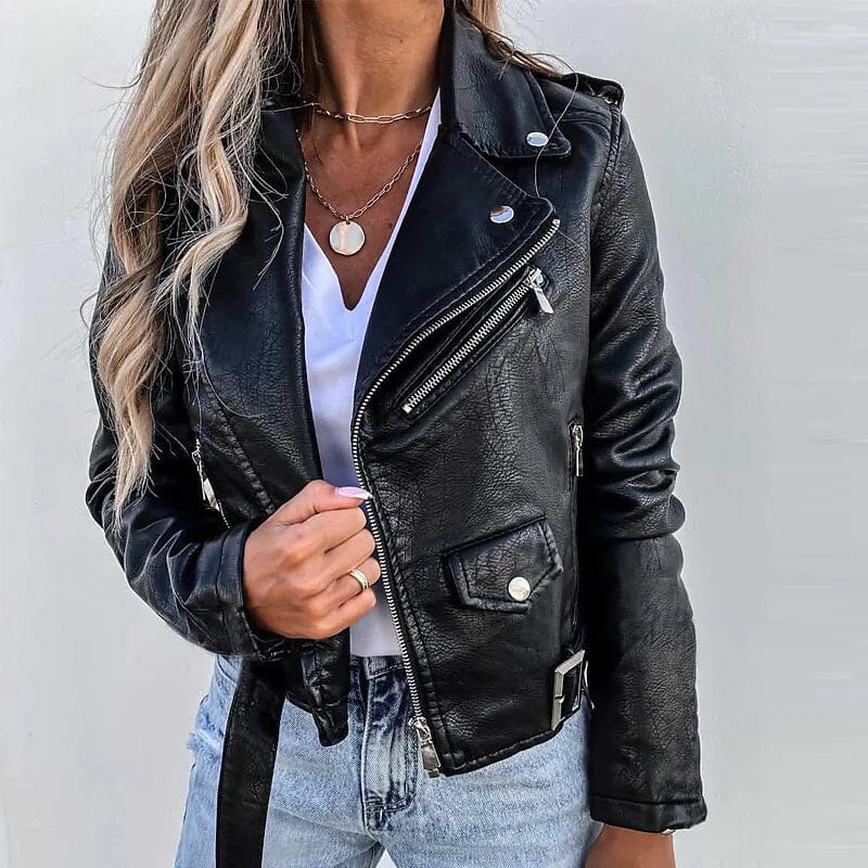 Women's Faux Modern Street Style Leather Jacket