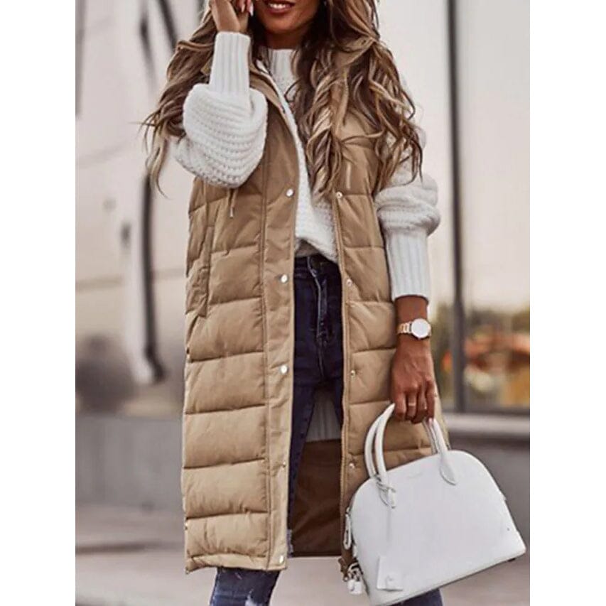 Women's Winter Jacket Vest Long Coat Regular Fit