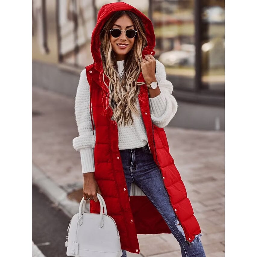 Women's Winter Jacket Vest Long Coat Regular Fit